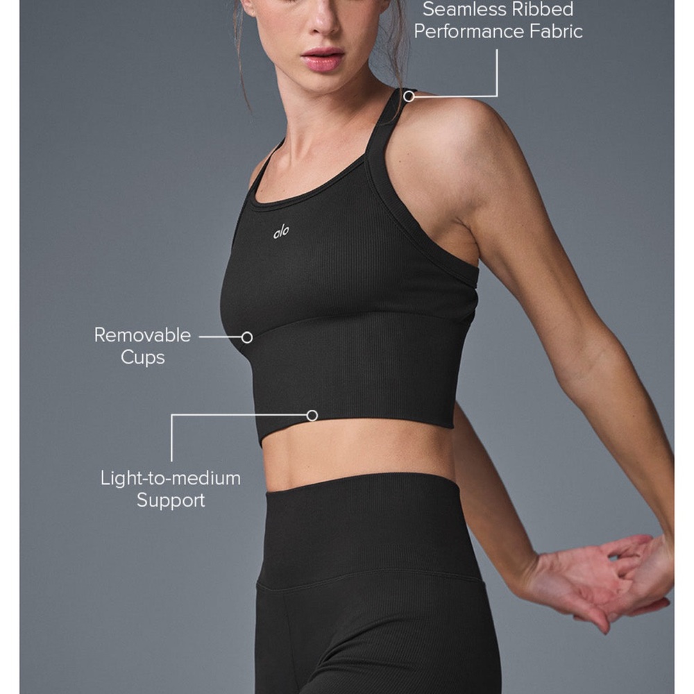 ALO Yoga Black Seamless Sports Bra